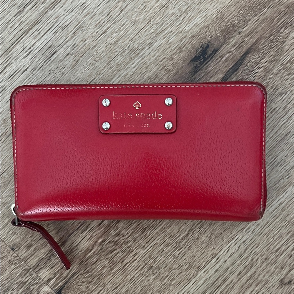 Kate Spade Cherry Red Zip Wallet